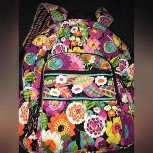 Vera Bradley Campus Backpack Multicolor Floral Quilted Travel School Backpack
